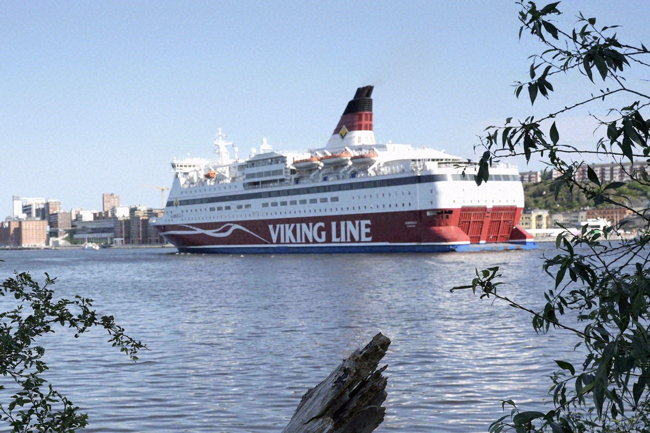 Viking Line ferry leaving the port of Stockholm